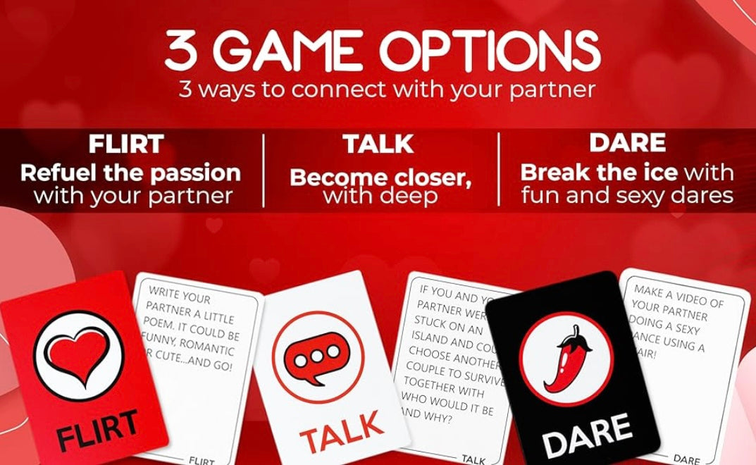 Romantic Couples Game (3-Pack): Talk, Flirt & Dare
