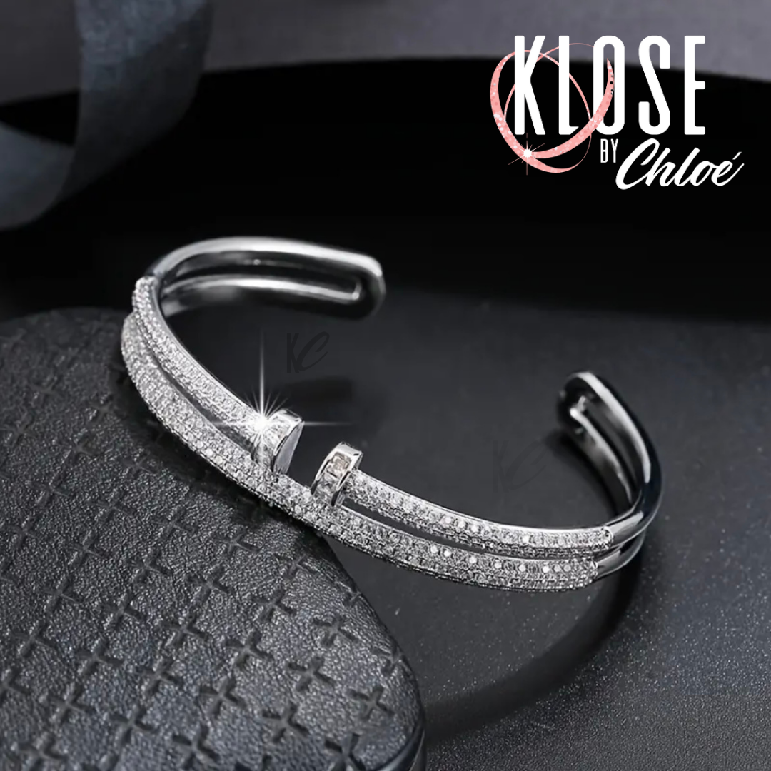 LAURA Sparkling Open-Cuff Bangle