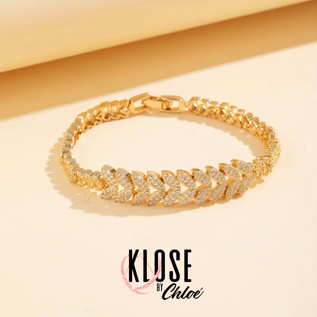 BLAZE Iced Out Luxury Leaf Tennis Anklet