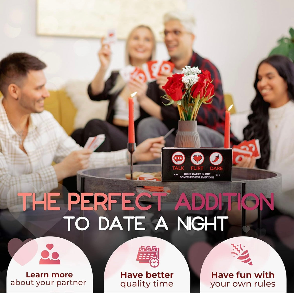 Romantic Couples Game (3-Pack): Talk, Flirt & Dare