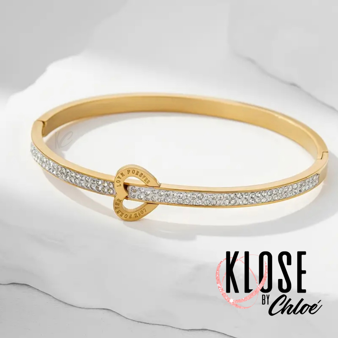 AMANDA Heart Pendant Diamond Bangle