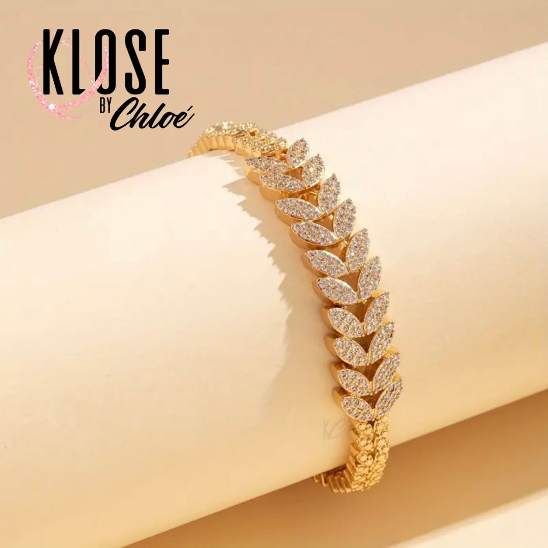 BLAZE Iced Out Luxury Leaf Tennis Anklet