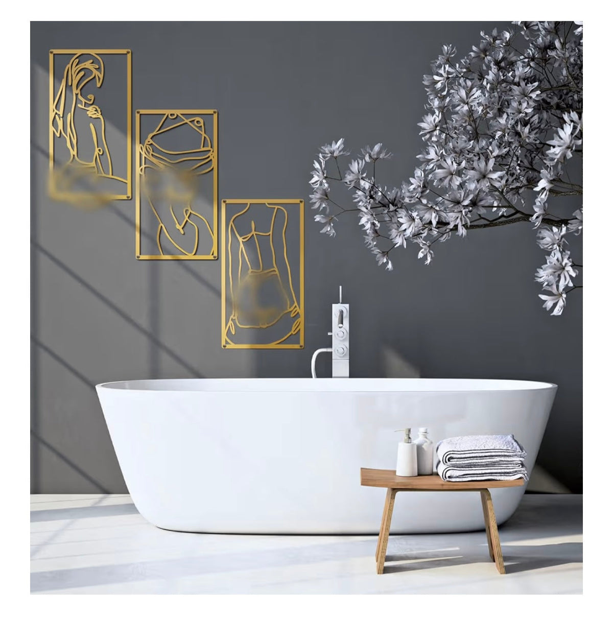 Women Silhouette Wall Art: 3 Piece Set