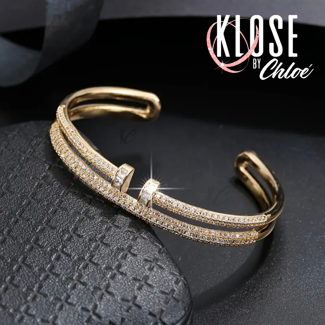 LAURA Sparkling Open-Cuff Bangle