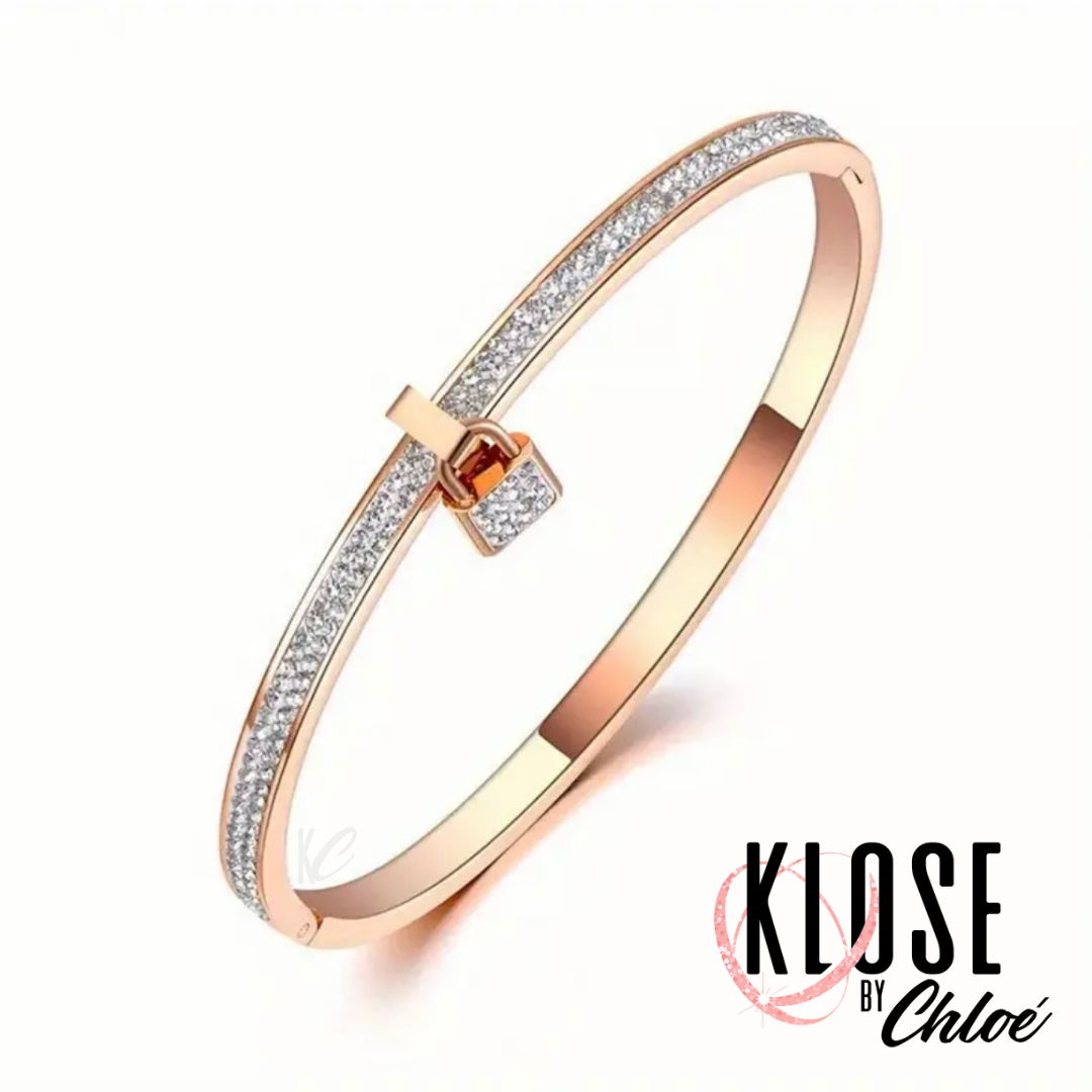 SALENA  Lock Pendant Diamond Bangle